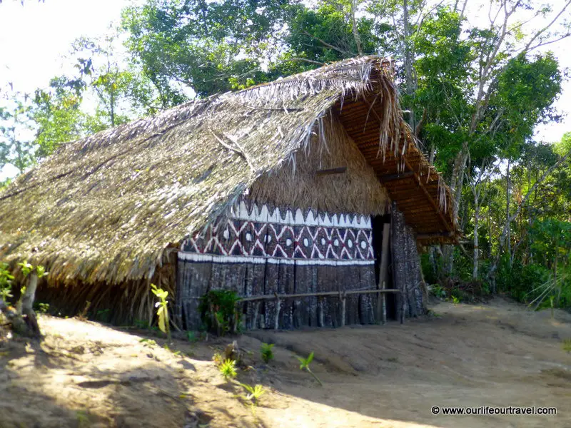 Indian village. Visiting the rainforest near Manaus, Brazil.