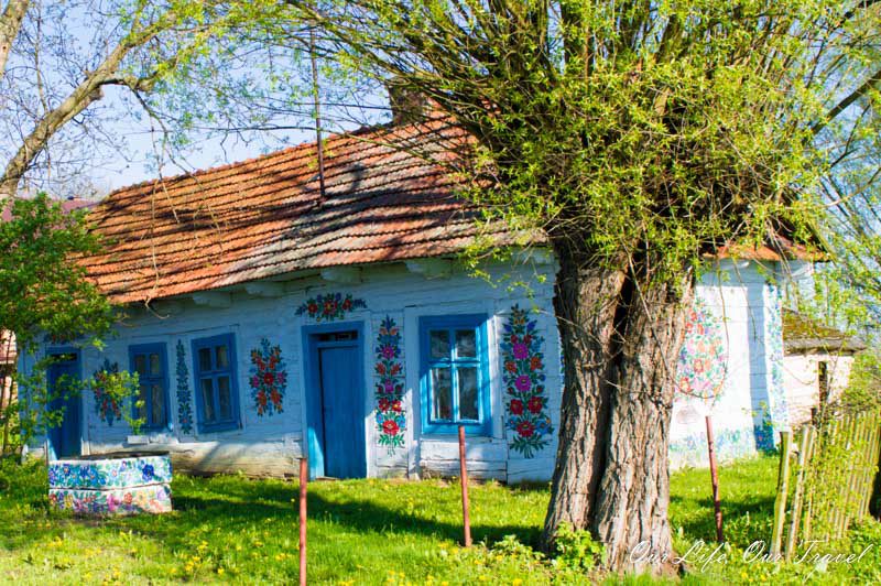 Cute painted house in the painted village