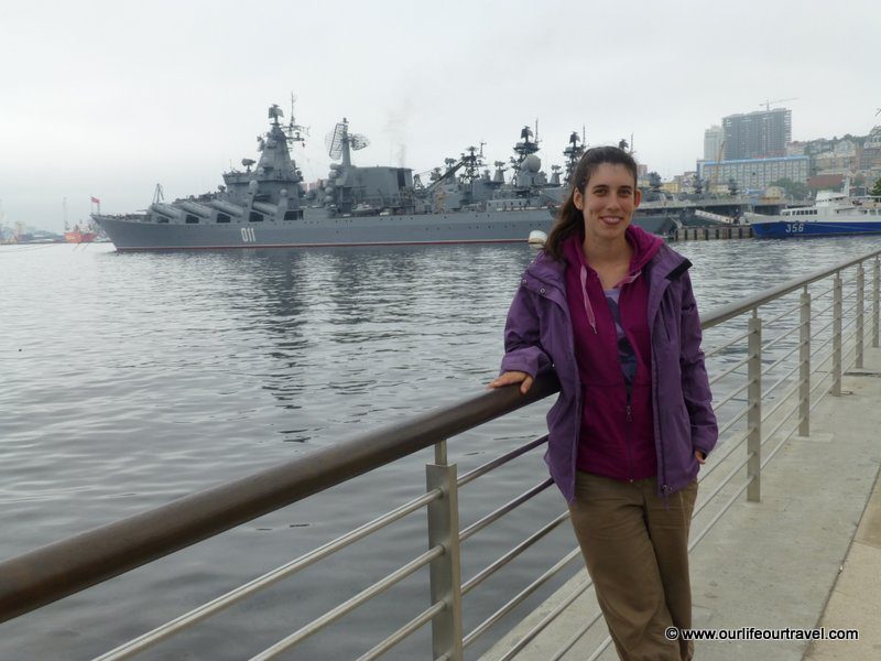 Military ships in Vladivostok harbor