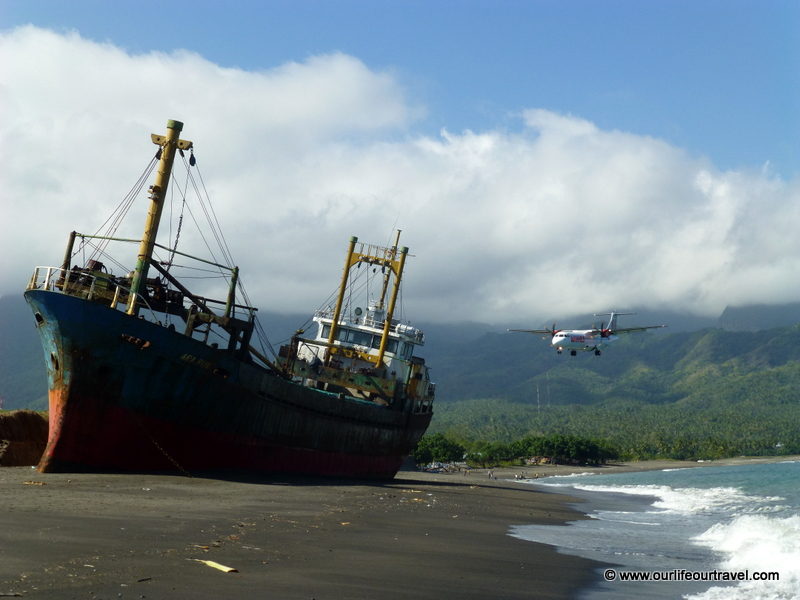 Abandoned ship and airport at Ende, East Nusa Tenggara, Flores