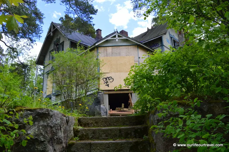 Abandoned villa on the seaside.