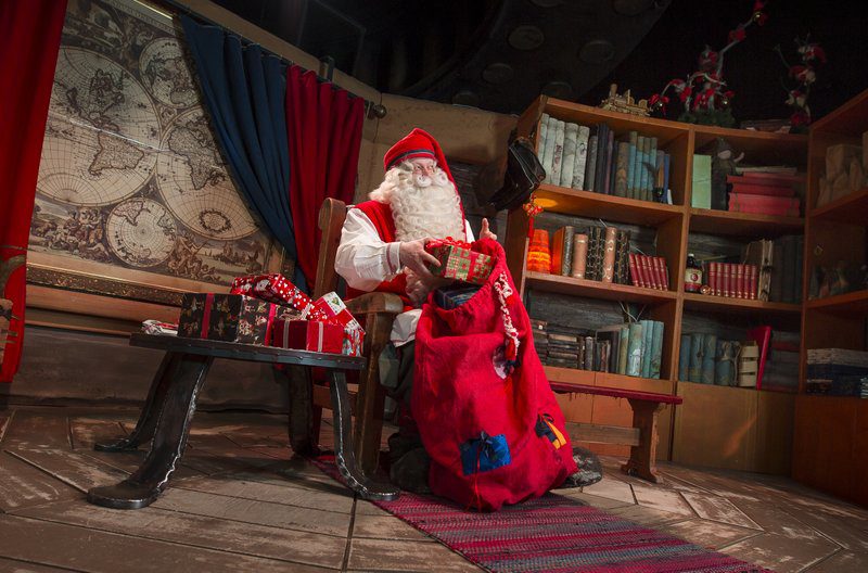 Visiting Santa Claus at his Office on Finland winter tour