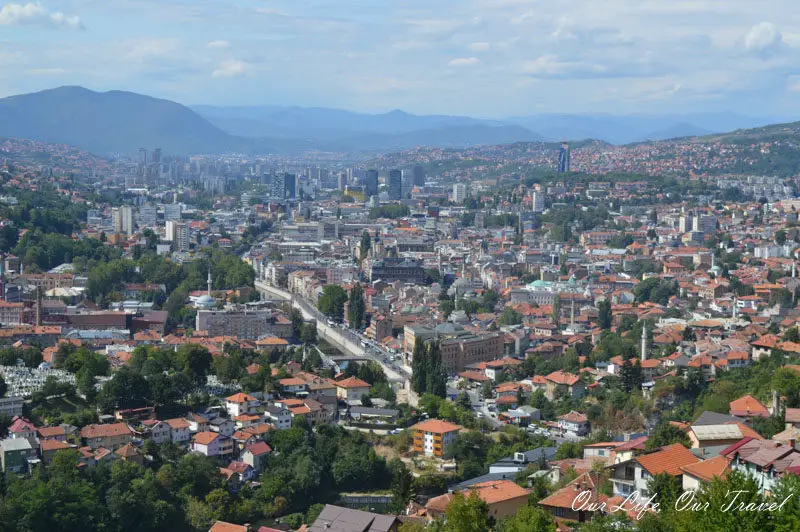The view from the White Fortress in Sarajevo