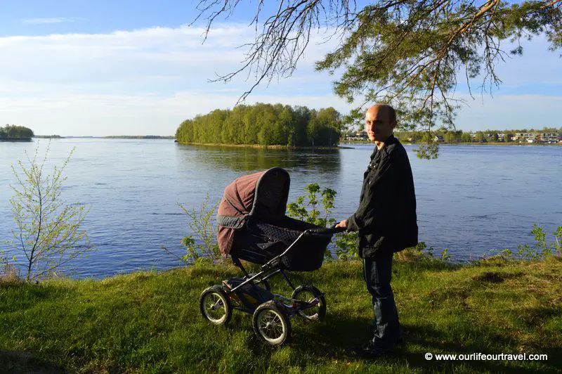 Weekend trip with a baby at Tornio, Lapland, Finland