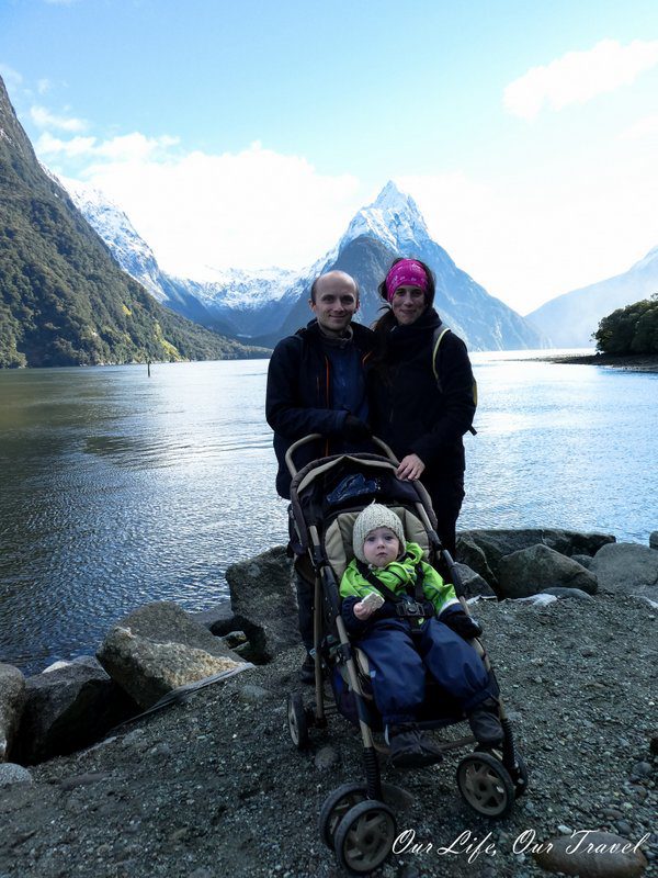 Enjoying the trip to Milford Sounds with our family