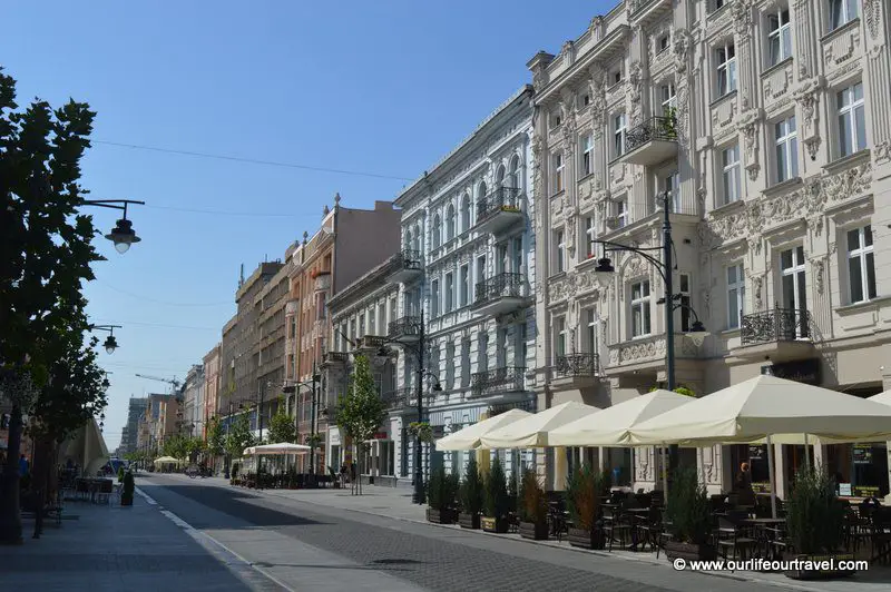 Walking street in the center of Łódź: Piotrkowska Street
