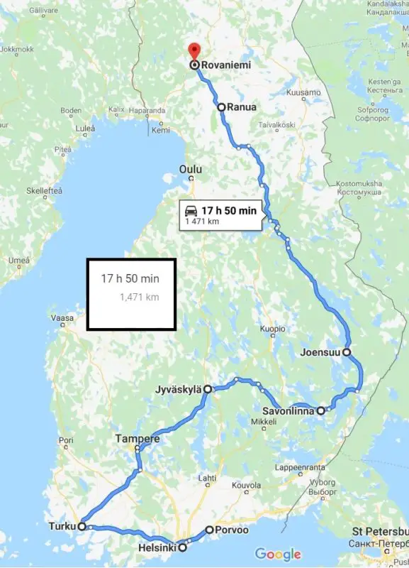 finland travel route