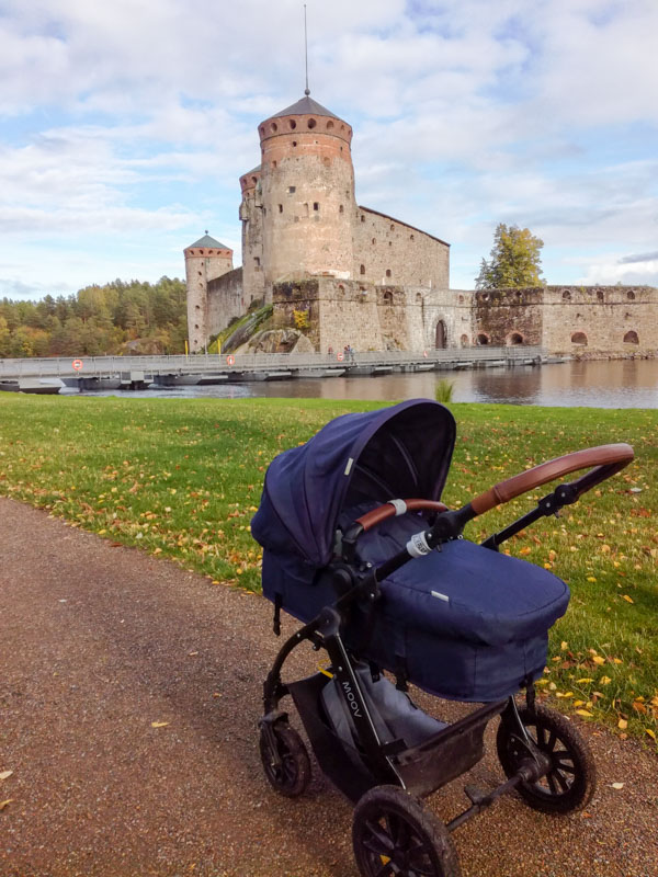 savonlinna castle finland with a baby